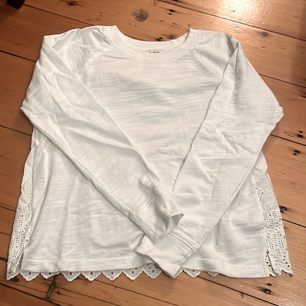 J crew eyelet back sweater